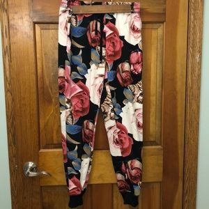 Fun Floral and Cat print Sweatpants from Lularoe